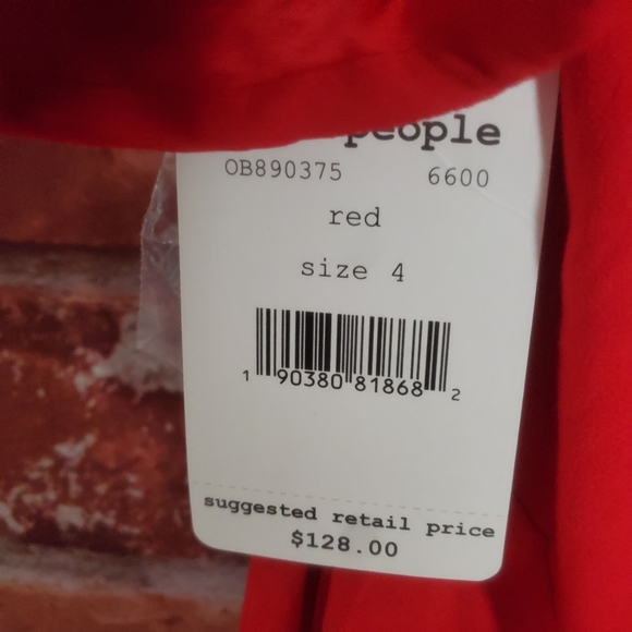 Free People Red Be My Baby Dress Size 10 NWT - Picture 6 of 6